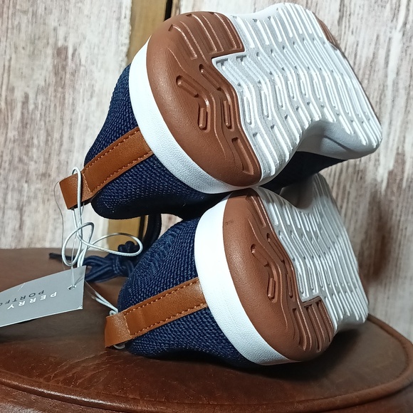 3/$25 Perry Ellis portfolio ultra foam sneaker loafer blue tank lace up men's 5 - Picture 10 of 11